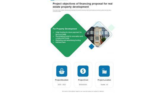 Project_Objectives_Of_Financing_Proposal_For_Real_Estate_Property_Development_One_Pager_Sample_Example_Document_Slide_1.jpg