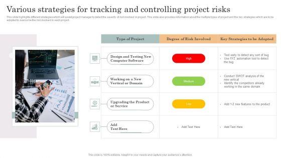 Various_Strategies_For_Tracking_And_Controlling_Project_Risks_Template_PDF_Slide_1.jpg