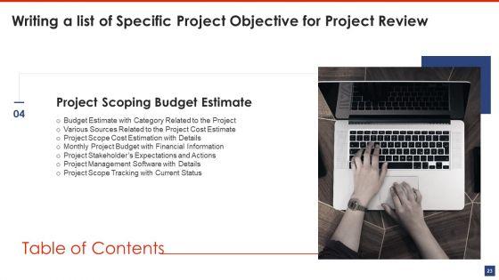 Writing_A_List_Of_Specific_Project_Objective_For_Project_Review_Ppt_PowerPoint_Presentation_Complete_Deck_With_Slides_Slide_23.jpg